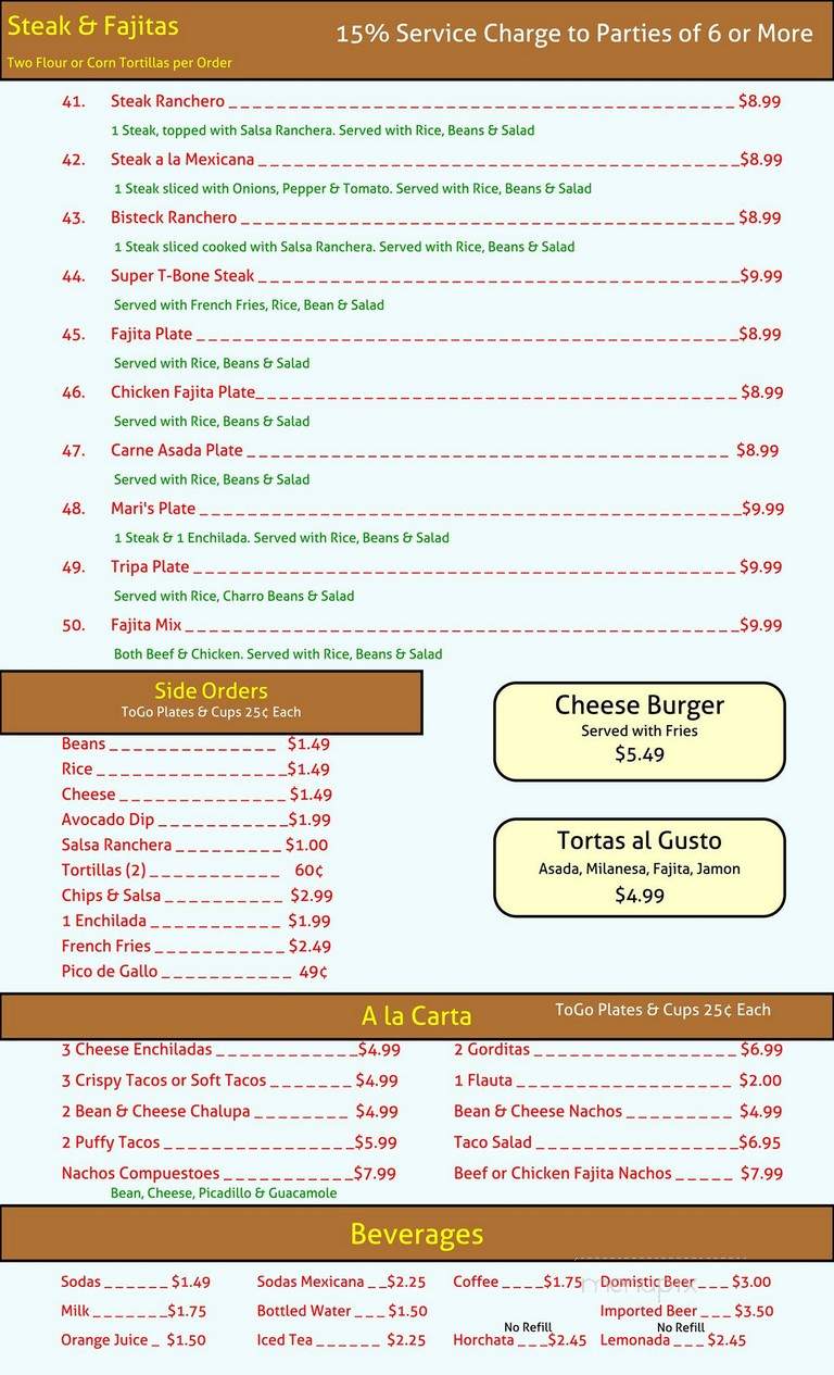 Mi Rancho Mexican Restaurant - San Antonio, TX menu_pic