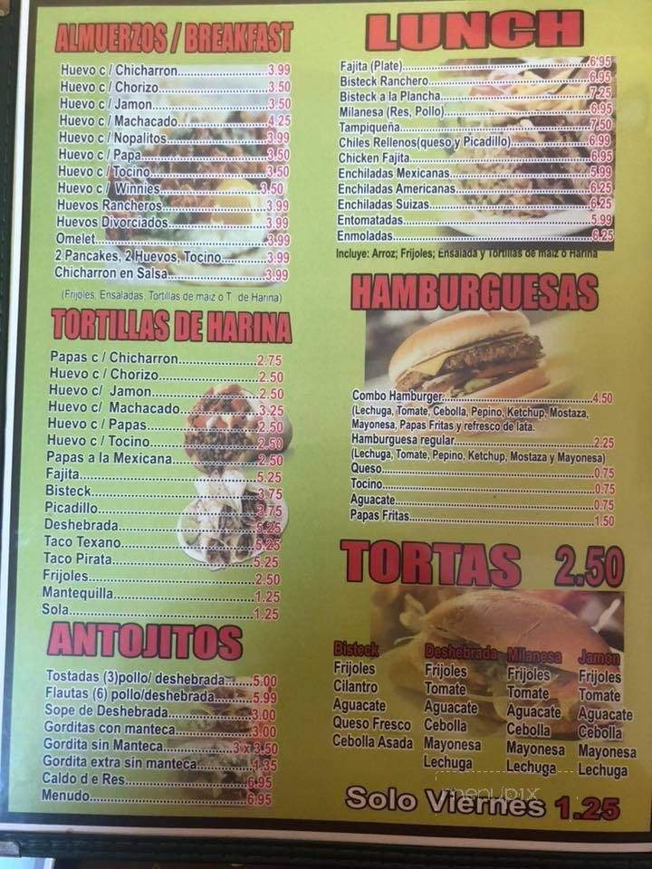 Montelongo Refresqueria - Brownsville, TX menu_pic