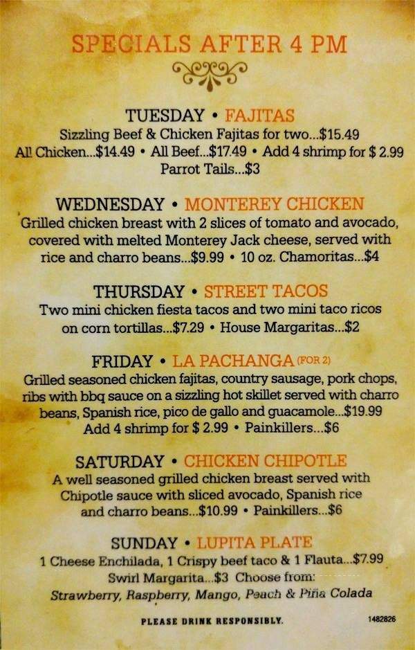 Panchito's Restaurant Cantina - San Antonio, TX menu_pic