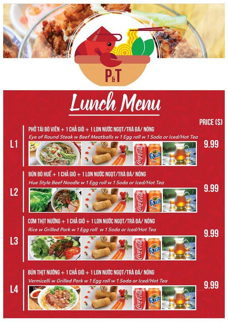 Pho Quynh Huong - Carrollton, TX menu_pic