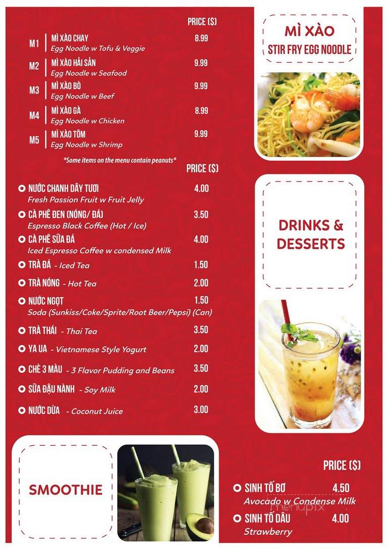 Pho Quynh Huong - Carrollton, TX menu_pic