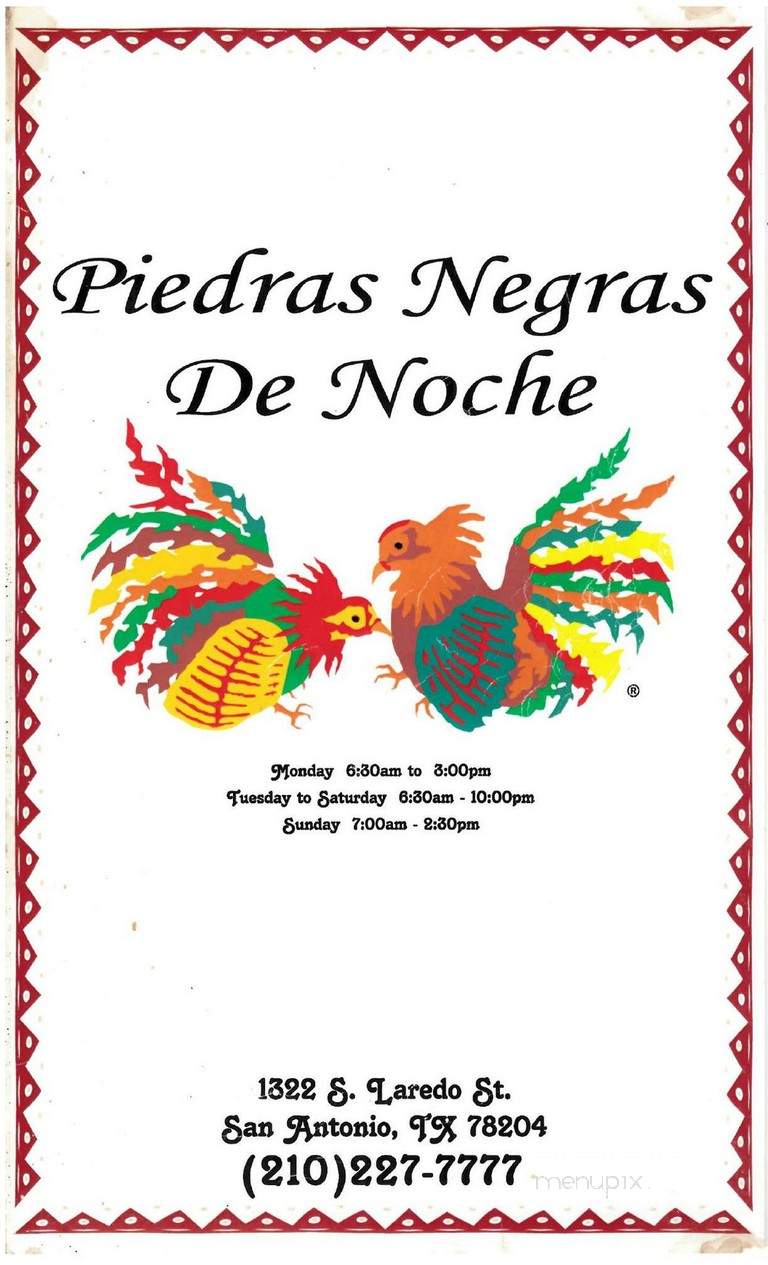 Piedras Negras Cafe - San Antonio, TX menu_pic