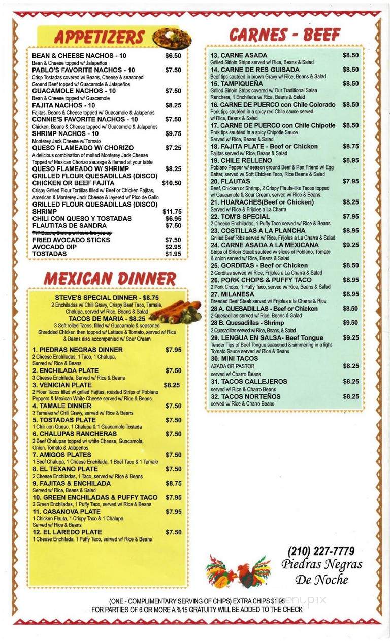 Piedras Negras Cafe - San Antonio, TX menu_pic