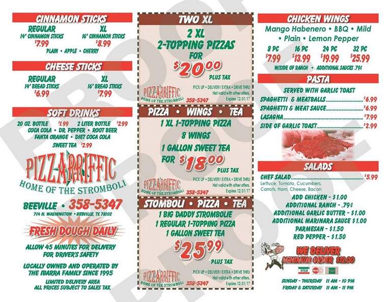 Pizzarriffic - Beeville, TX menu_pic