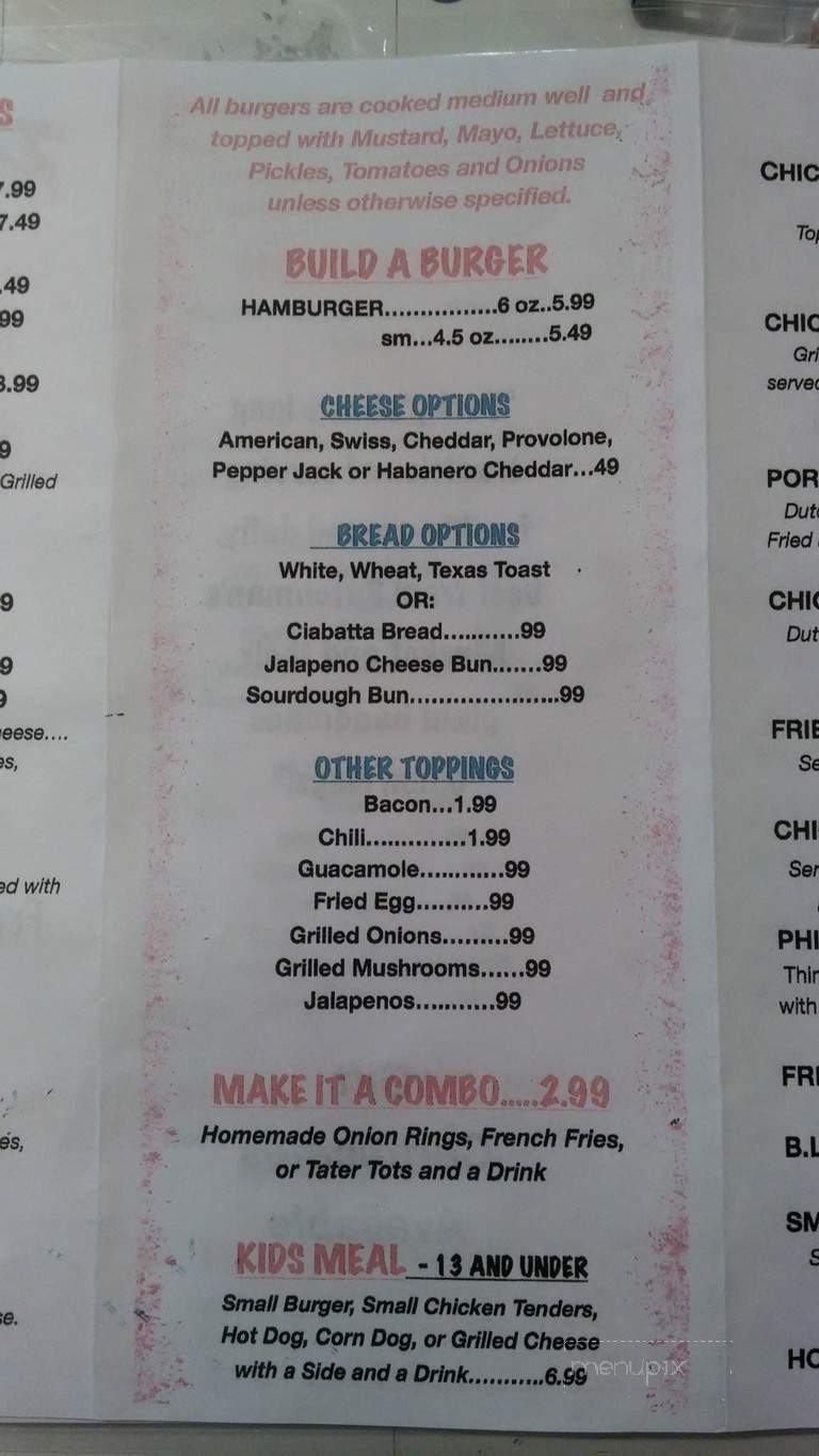 Porky's Hamburgers - Fredericksburg, TX menu_pic
