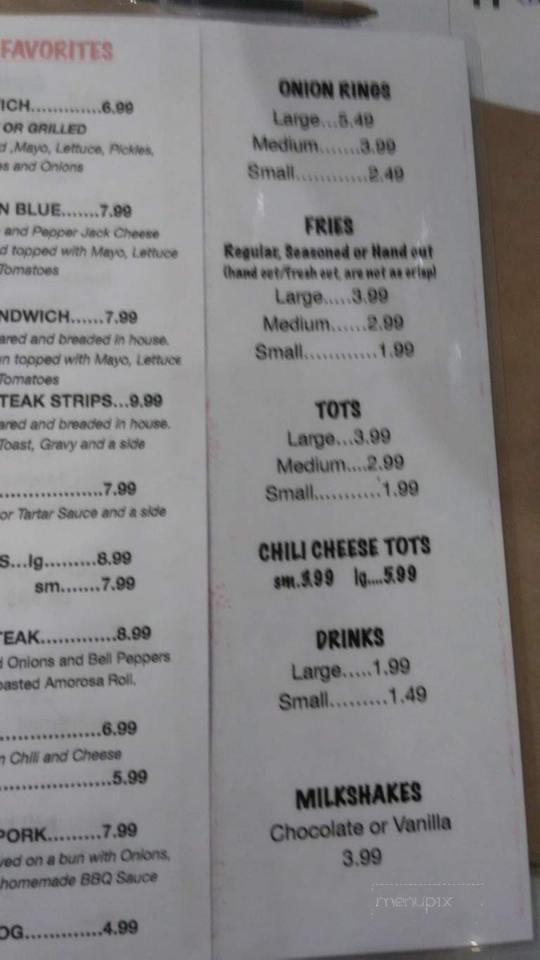 Porky's Hamburgers - Fredericksburg, TX menu_pic