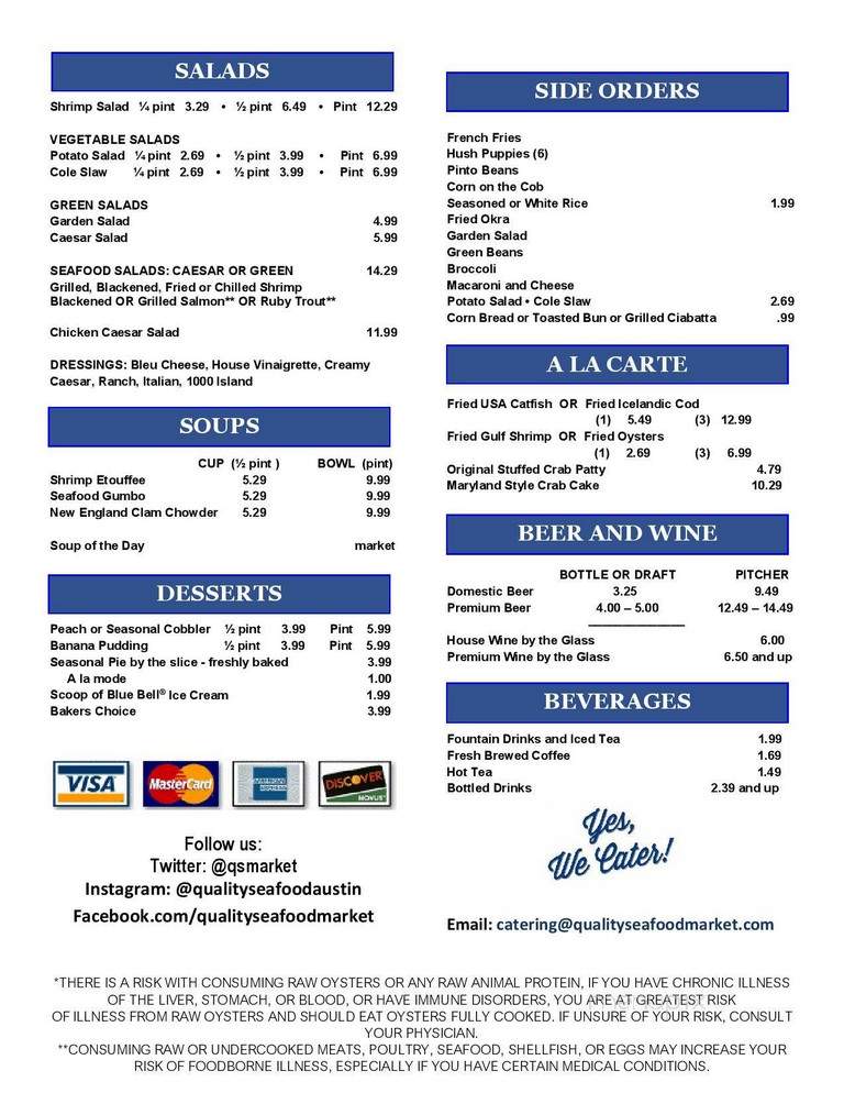 Quality Seafood Wholesale - Austin, TX menu_pic