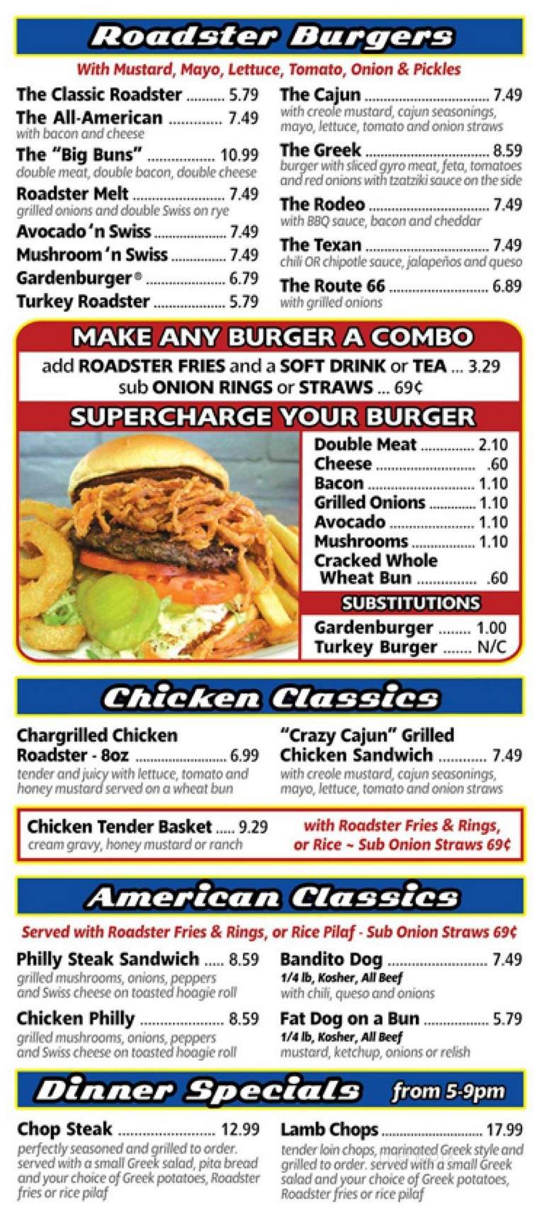 Roadster Grill - Bellaire, TX menu_pic