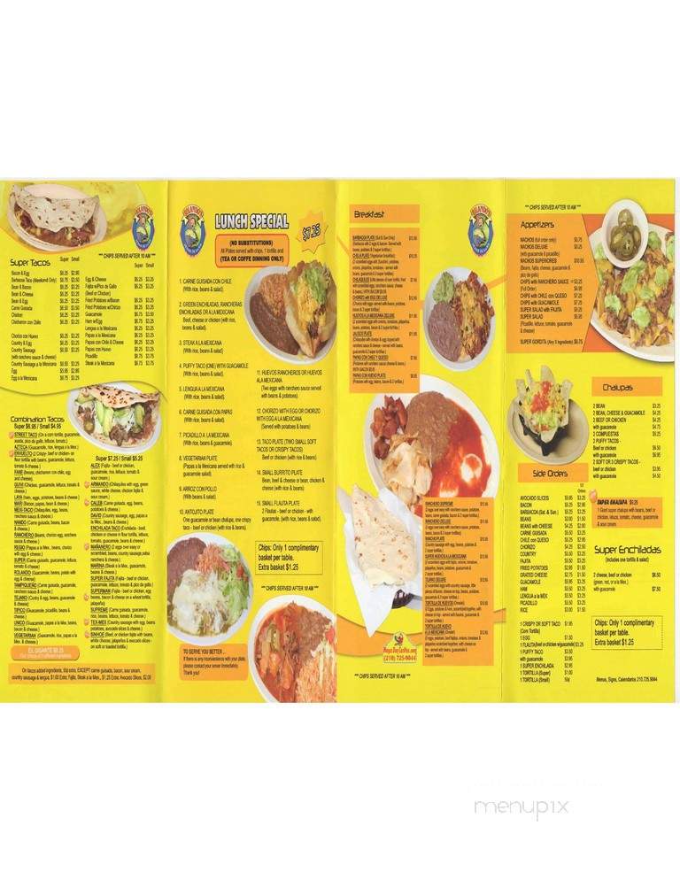 Rolando's Super Taco - San Antonio, TX menu_pic