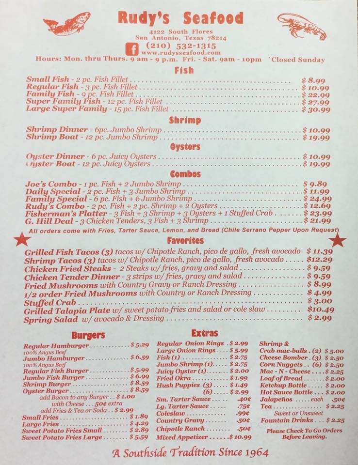 Rudys Country Store & Barbeque - San Antonio, TX menu_pic