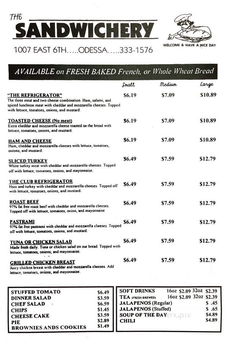 Sandwichery - Odessa, TX menu_pic