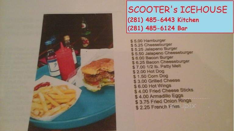 Scooter's Ice House - Pearland, TX menu_pic