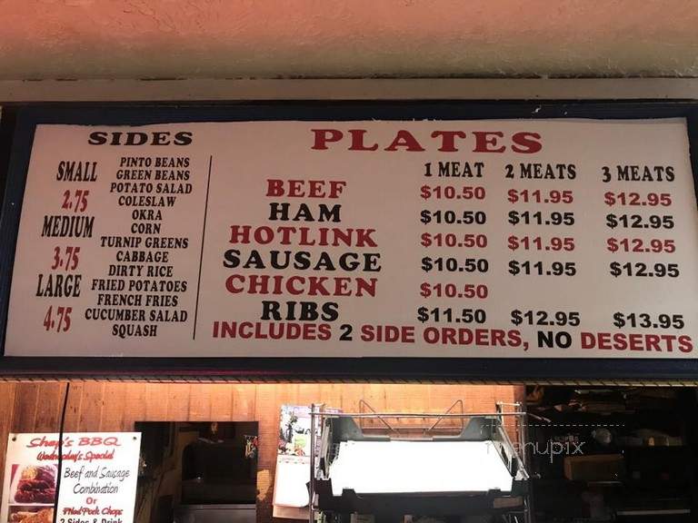 Shep's Bar-B-Q - Palestine, TX menu_pic