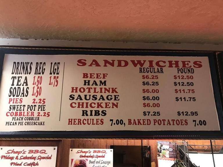 Shep's Bar-B-Q - Palestine, TX menu_pic