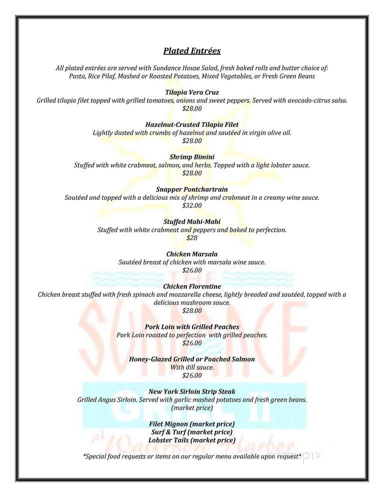 Sundance Grill II - Kemah, TX menu_pic