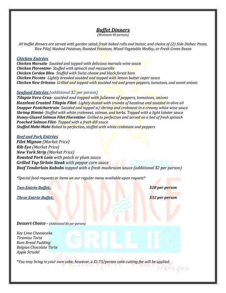 Sundance Grill II - Kemah, TX menu_pic