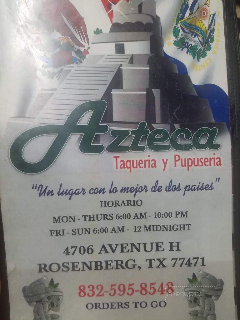 Taqueria Azteca - Rosenberg, TX menu_pic