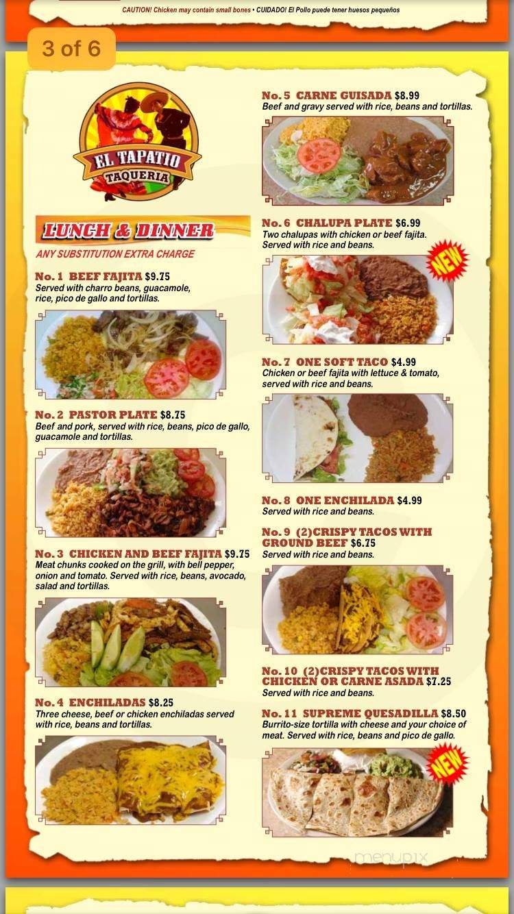 Taqueria El Mexicano - Portland, TX menu_pic