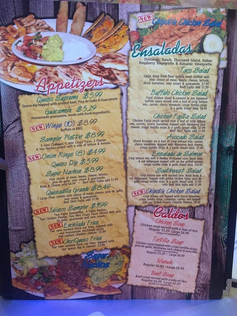 Taqueria Jalisco - Mansfield, TX menu_pic