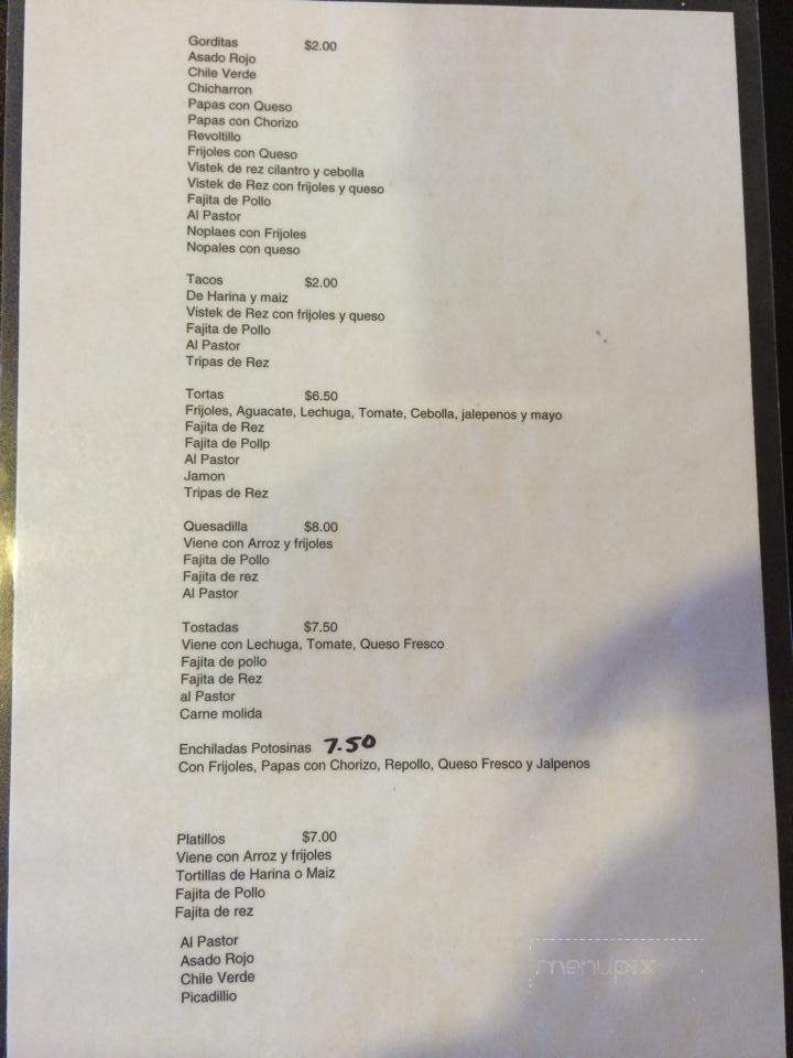 Taqueria Mexicano Grill - Palestine, TX menu_pic