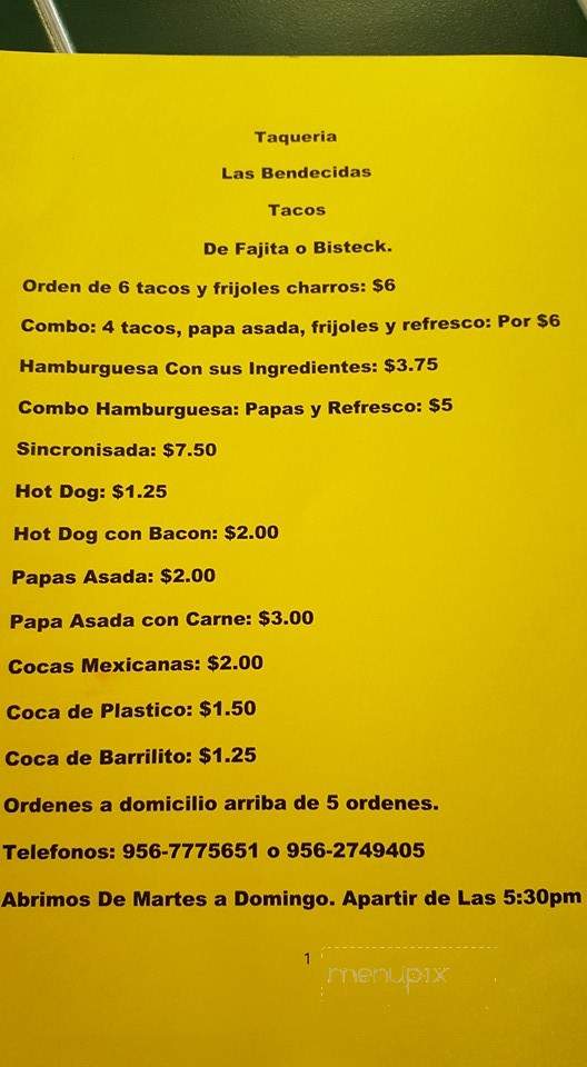 Taqueria Ortiz - Corpus Christi, TX menu_pic