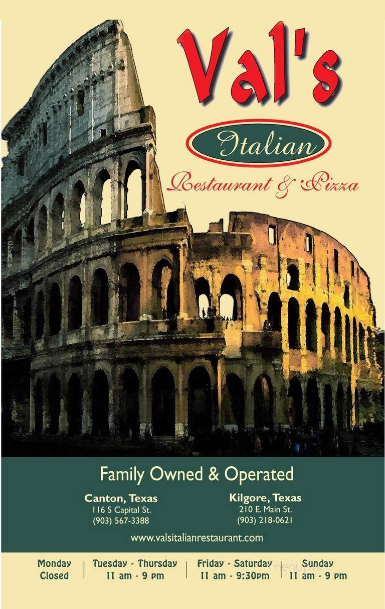 Val's Italian Restaurant - Canton, TX