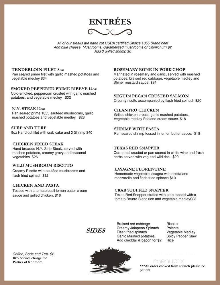 Oak Valley Vineyards - San Antonio, TX menu_pic