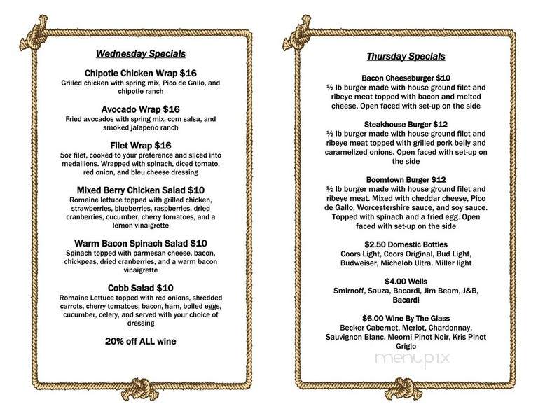 Wildcatter Steakhouse - Graham, TX menu_pic