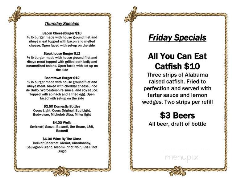 Wildcatter Steakhouse - Graham, TX menu_pic