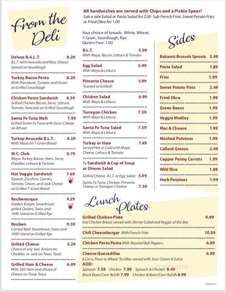 Wimberley Cafe - Wimberley, TX menu_pic
