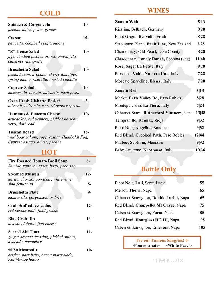 Zanata Restaurant - Rockwall, TX menu_pic