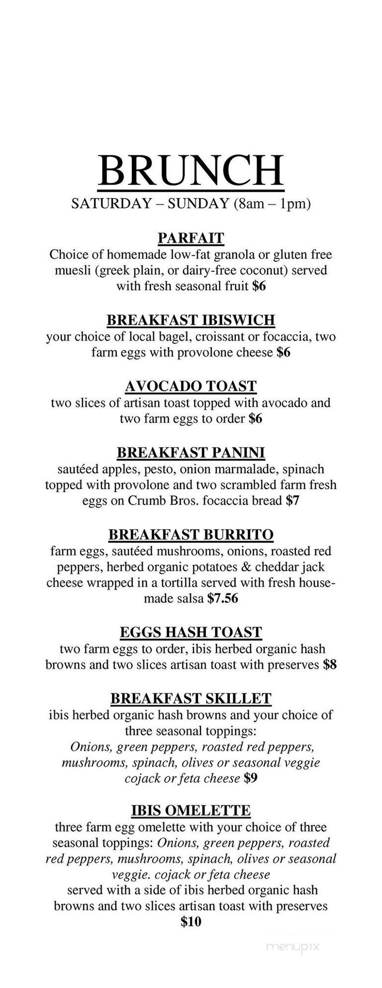 Caffe Ibis - Logan, UT menu_pic