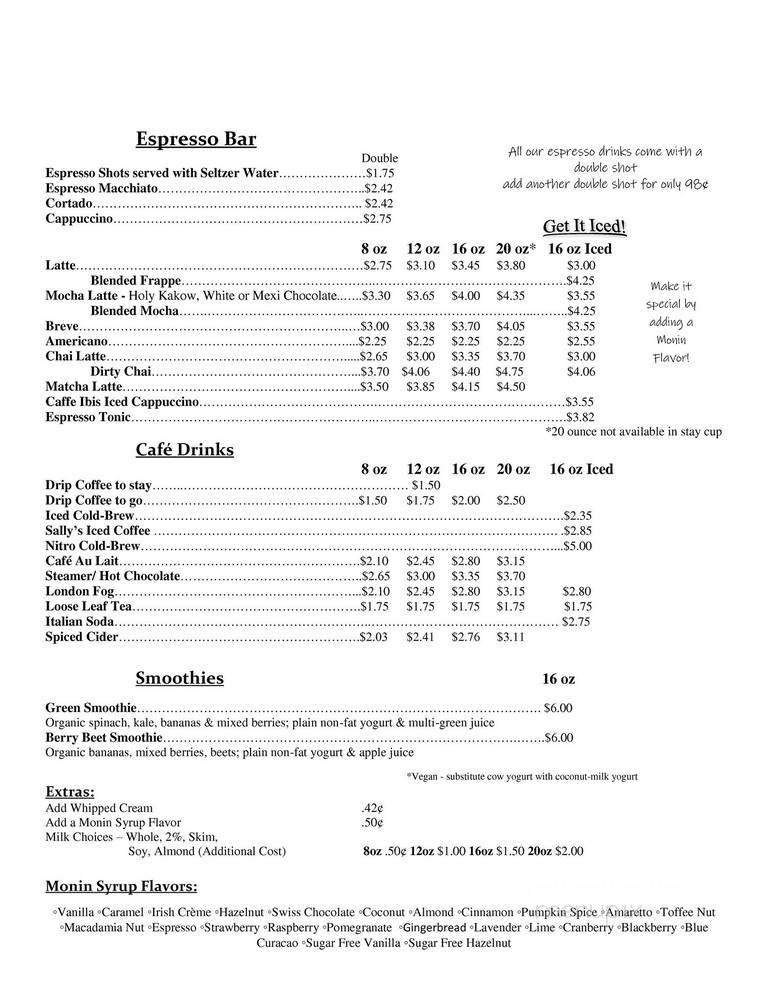 Caffe Ibis - Logan, UT menu_pic