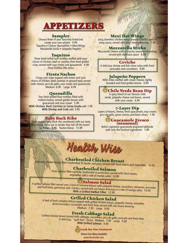 Bella's Fresh Mexican Grill - Ogden, UT menu_pic