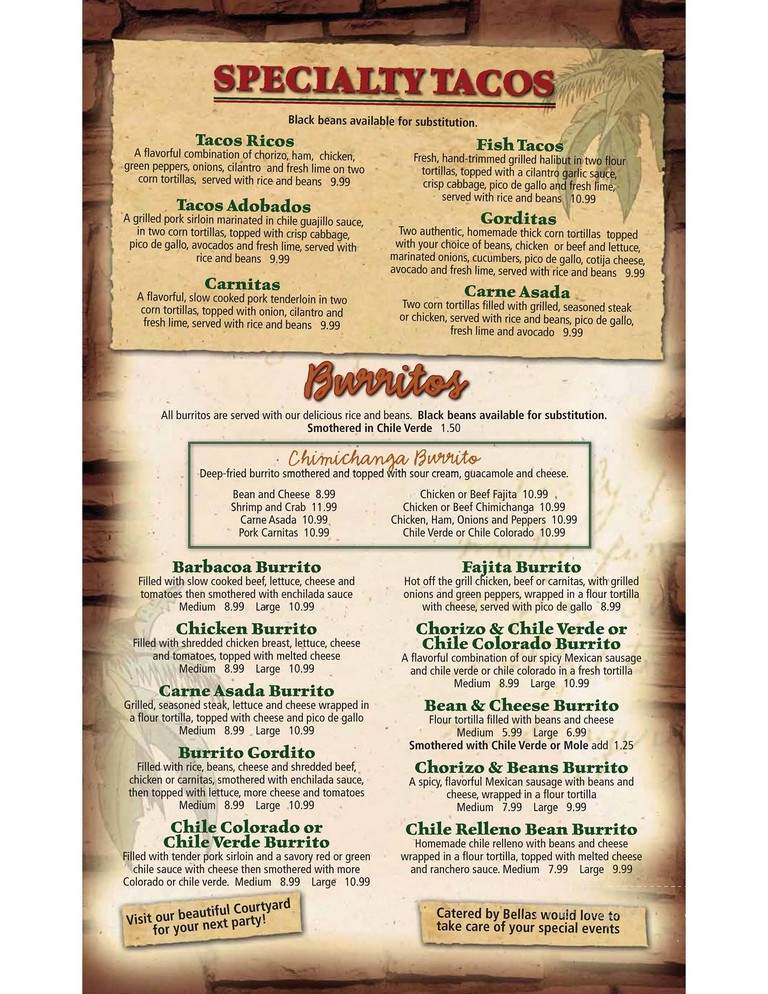 Bella's Fresh Mexican Grill - Ogden, UT menu_pic