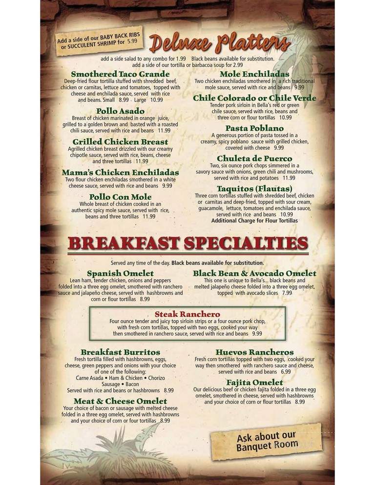 Bella's Fresh Mexican Grill - Ogden, UT menu_pic
