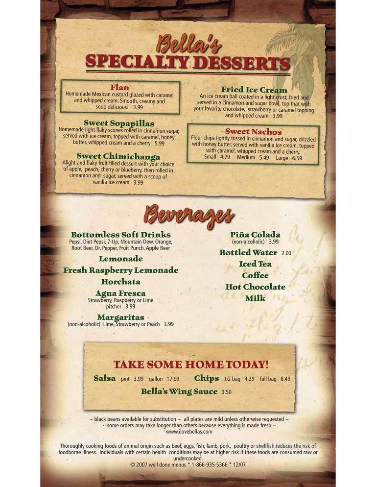 Bella's Fresh Mexican Grill - Ogden, UT menu_pic