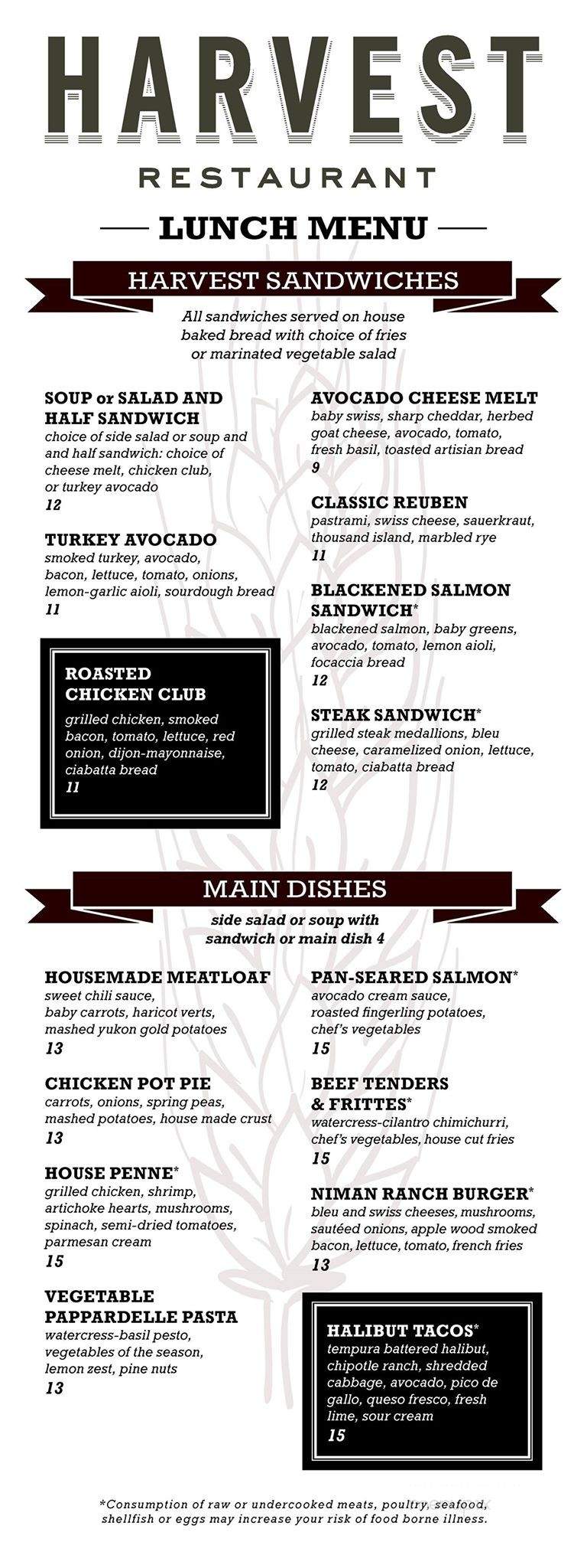 Harvest Restaurant - Lehi, UT menu_pic