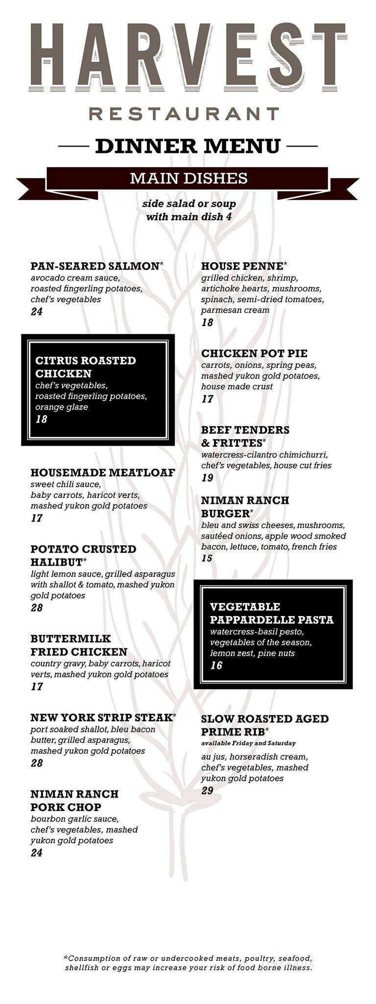 Harvest Restaurant - Lehi, UT menu_pic