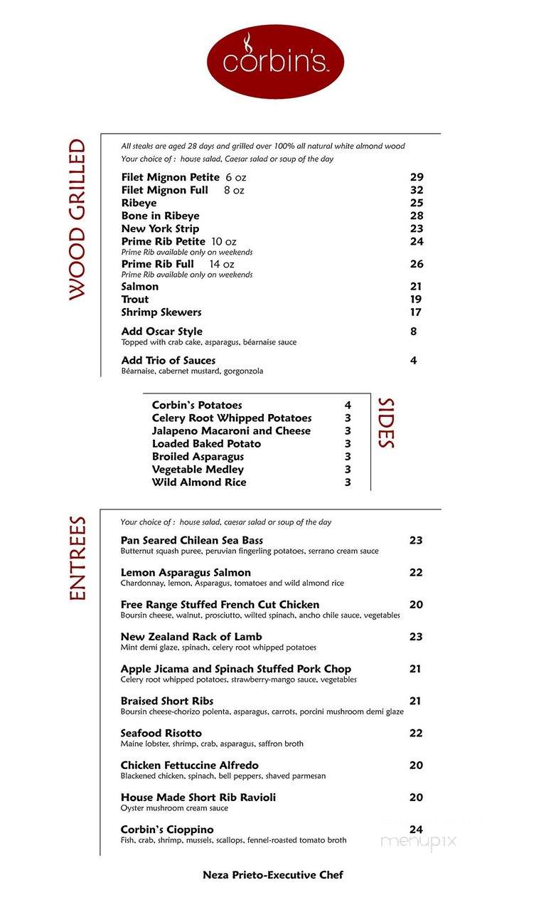 Corbin's Grille - Layton, UT menu_pic
