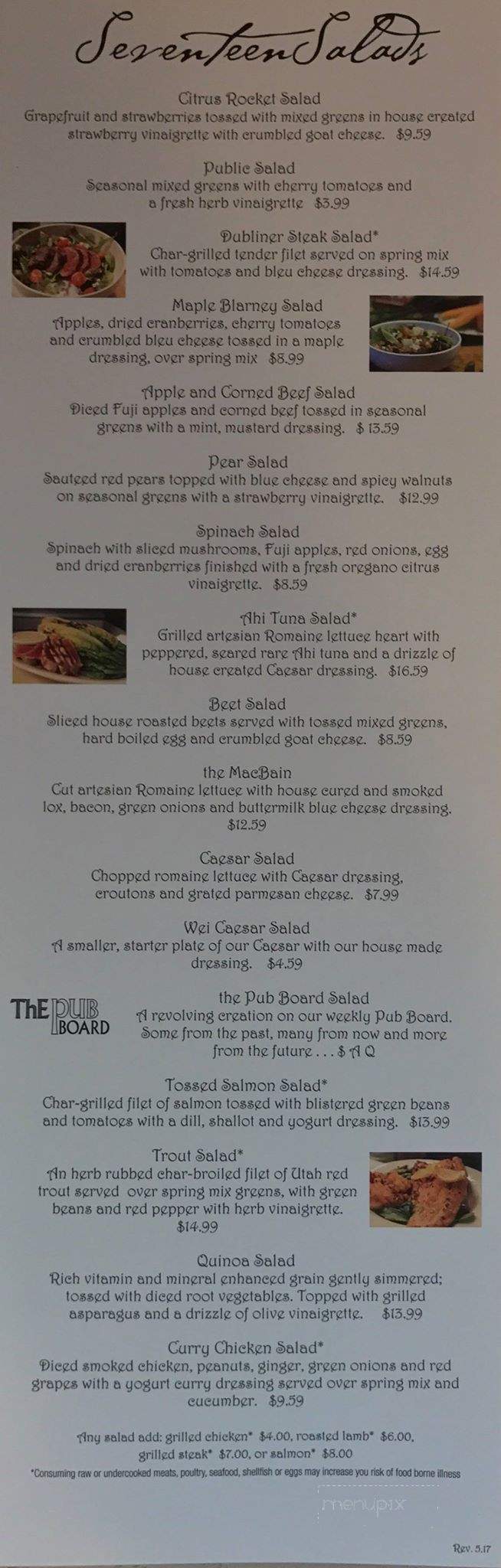 Mac Cool's Public House - Salt Lake City, UT menu_pic