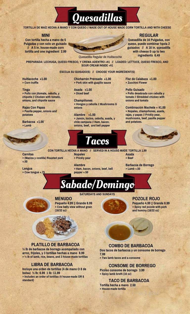 Los Machetes - Salt Lake City, UT menu_pic