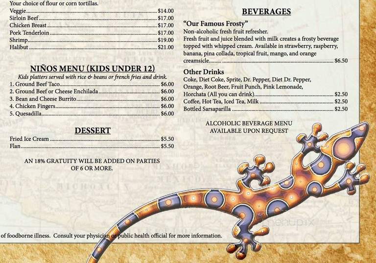 El Chihuahua Restaurant - Holladay, UT menu_pic