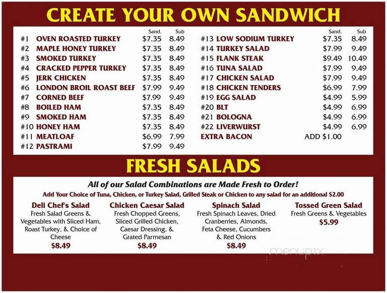 Deli At Killington Corners - Killington, VT menu_pic