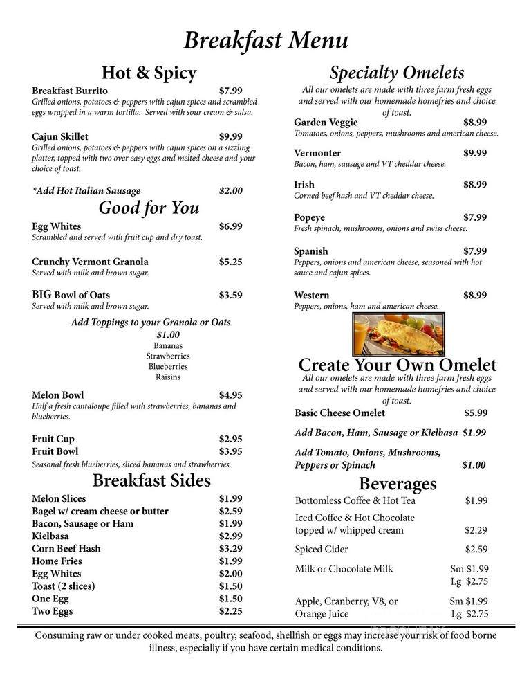 Putney Diner - Putney, VT menu_pic