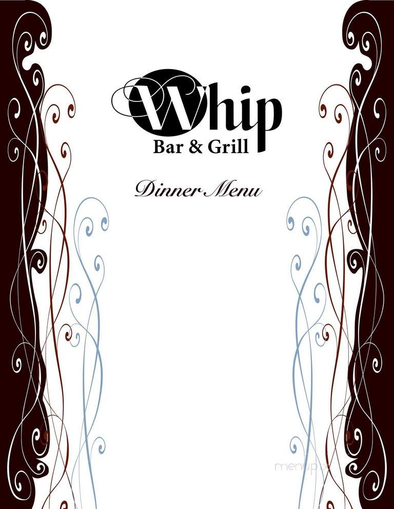 Whip Bar & Grill - Stowe, VT menu_pic
