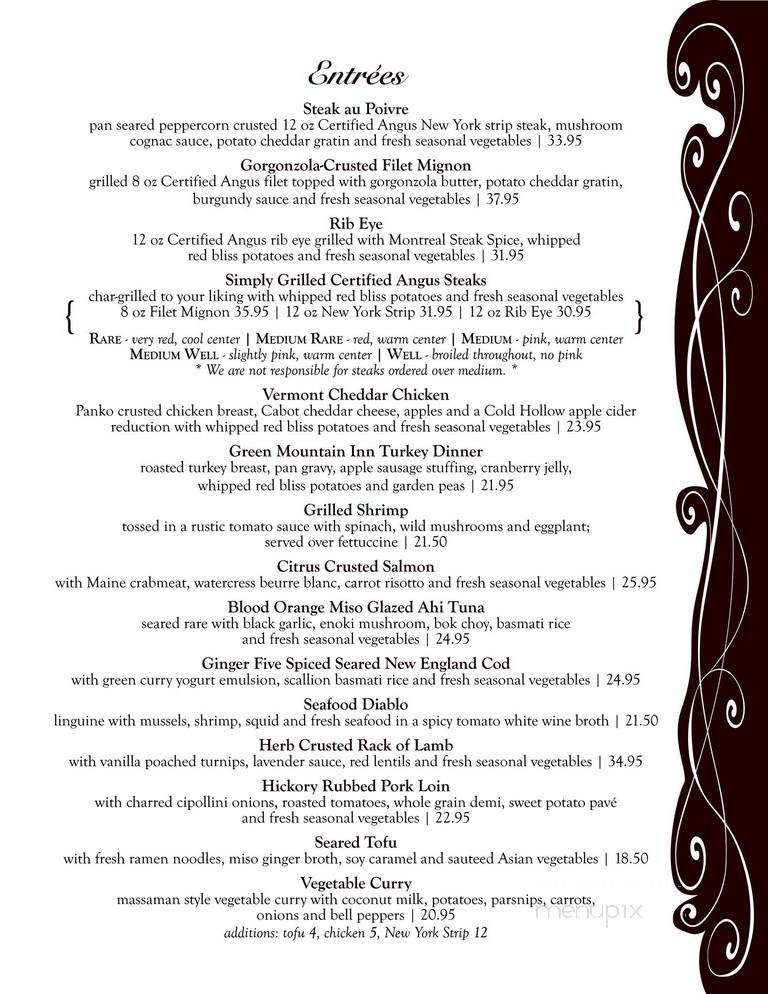 Whip Bar & Grill - Stowe, VT menu_pic
