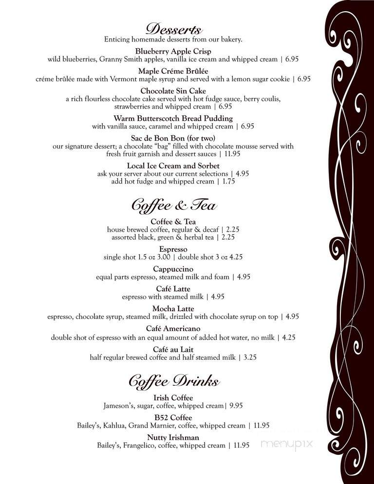Whip Bar & Grill - Stowe, VT menu_pic