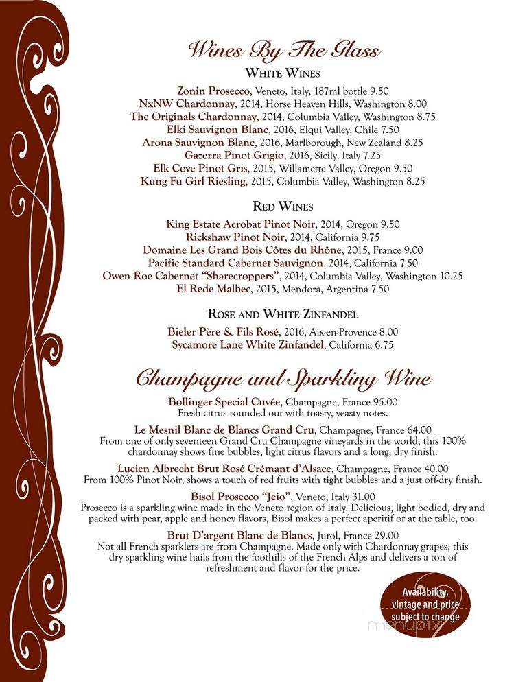 Whip Bar & Grill - Stowe, VT menu_pic