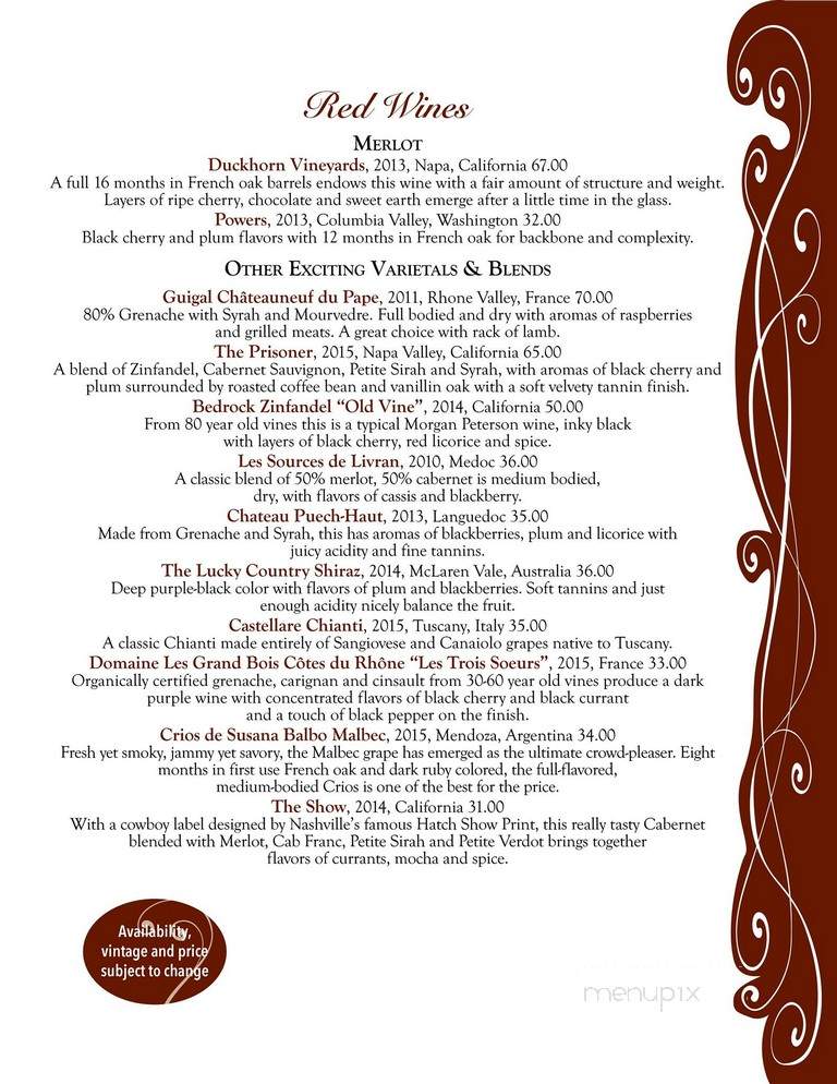 Whip Bar & Grill - Stowe, VT menu_pic